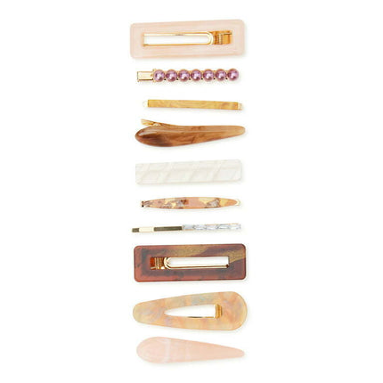 Time and Tru Women's 10 Pack Hair Clip Brown