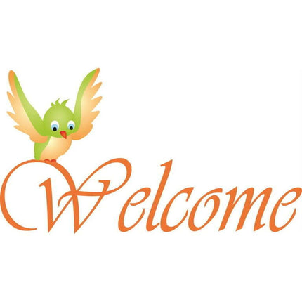 Custom Decals Welcome Sign With A Bird Office Home Dãƒâ©Cor 8 X 20"