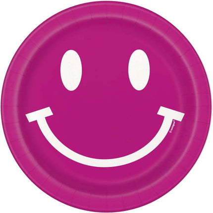 Way to Celebrate! Cheerful Pink Paper Dessert Plates, 7in, 10ct