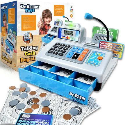 Dr. STEM Toys - Talking Toy Cash Register - STEM Learning Pretend Play
