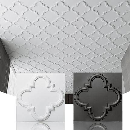 Art3d PVC Decorative Drop-in Ceiling Tiles 24x24 inch, Pack of 12-Piece in White