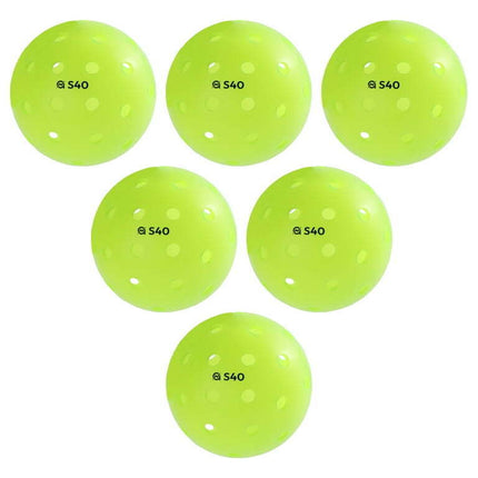 A11N S40 Outdoor Pickleball Balls- USA Pickleball Approved, 6-Pack, Neon Green