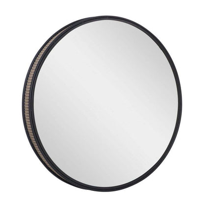 DecMode 32" x 32" Black Wall Mirror with Thin Frame