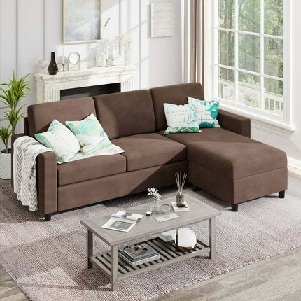 Sobaniilo Sectional Sofa, Chocolate Fabric