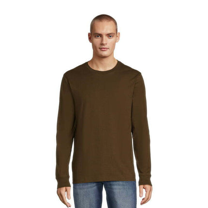 George Men's Crewneck Tee with Long Sleeves, Sizes XS-3XLT