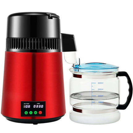 BENTISM 4L Water Distiller 1L/H Distilled Water Maker Timing & Temp Display Red