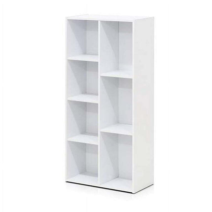 Furinno 11048WH 7-Cube Reversible Open Shelf Bookcase, White