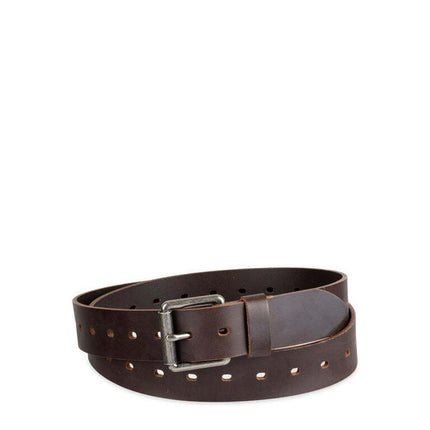Genuine Dickies Men's Brown Perforated Leather Belt With Big & Tall Sizes