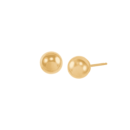Women's Finecraft 8 mm Ball Stud Earrings in 10kt Yellow Gold