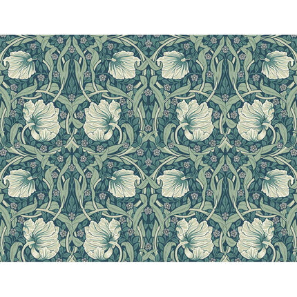 NextWall Teal & Sandstone Pimpernel Floral Peel and Stick Wallpaper
