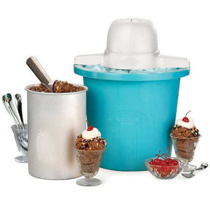 Nostalgia 4-Quart Electric Ice Cream Maker, Blue