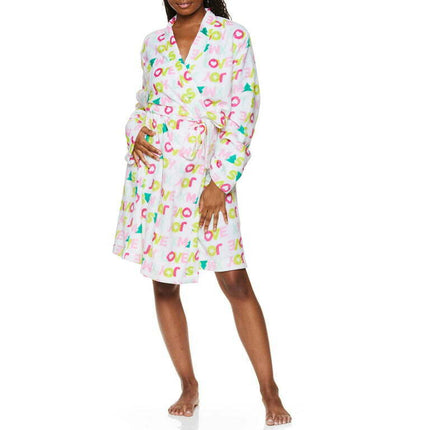 VIP Women's and Women's Plus Size Plush Wrap Robe with Tie Belt, Sizes S-3X