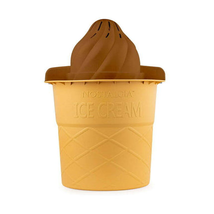 Nostalgia 4-Quart Swirl Cone Ice Cream Maker, Chocolate Brown