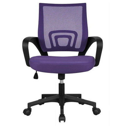 Smile Mart Adjustable Mid Back Mesh Swivel Office Chair with Armrests, Purple