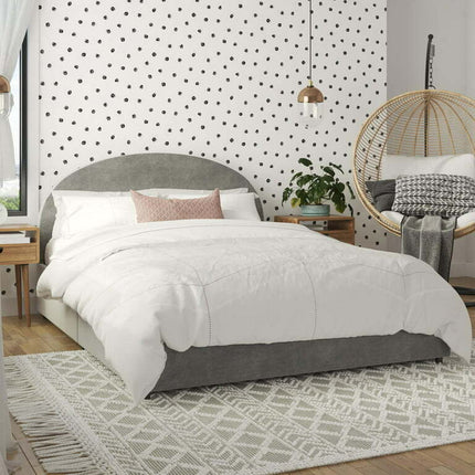 Mr. Kate Moon Upholstered Bed with Storage, Full Size Frame, Light Gray Velvet