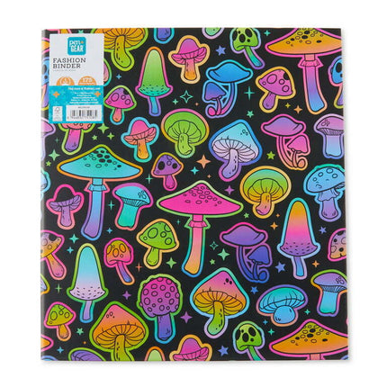 Pen+Gear 3-Ring Fashion Binder, 1" Round Rings, 175 Sheet Capacity, Mushrooms