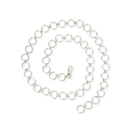 No Boundaries Women's Women’s Circle Ring Chain Belt, Silver