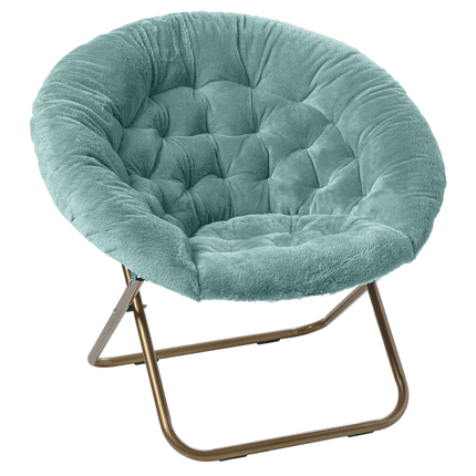 Milliard Faux Fur Folding Chair, Blue