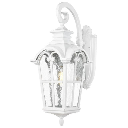 17.5" 1-Light White Outdoor Wall Lights Modern Outside Lights for House Height with Water Glass White Finish