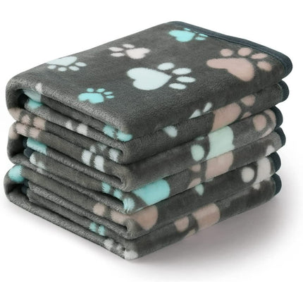 1 Pack 3 Blankets Super Soft Fluffy Premium Fleece Pet Blanket Flannel Throw for Dog Puppy Cat Paw 41x31 inch