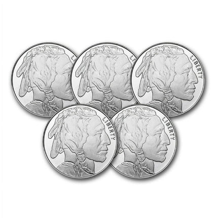 1 oz Silver Round - Buffalo (Lot of 5) - Walmart