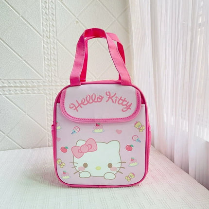10.6" Waterproof Cute Kitty Cinnamoroll Kuromi Melody Cartoon Lunch Bag Insulated Cooler Tote Handbag Storage Bag for Childrens Students