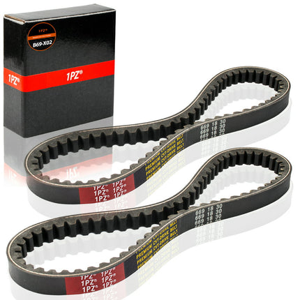 1PZ VB1-101 669-18-30 Premium CVT Drive Belt 669 18 30 for 50cc (49cc) Scooter Moped ATV Roketa Baja Tank Jmstar Taotao Jonway Vespa (Pack of 2)