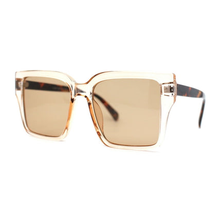 Womens Thick Horn Rim Butterfly Mod Fashion Plastic Sunglasses Peach Tortoise Light Brown