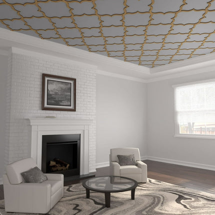 33"W x 33"H x 3/8"T Extra Large May Decorative Fretwork Wood Ceiling Panels, Wood (Paint Grade)