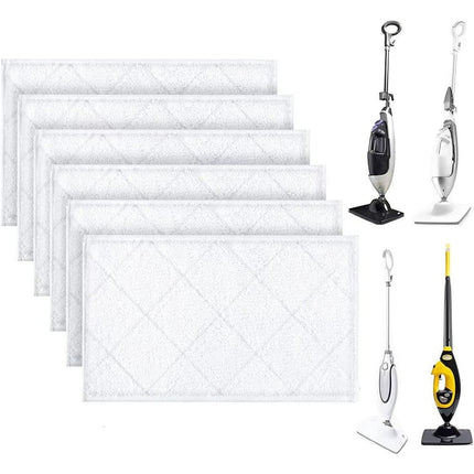 Hometimes Light n Easy 8PCS Anti-Curl Steam Mop Pads for 7688-2 7688ANW 7688ANB S3601, Steamer Mop Replacement Pads for S6 S15, Disposable Reusable Microfiber Cleaning Cloths