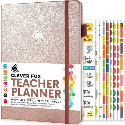 Clever Fox Teacher Planner - Rose Gold
