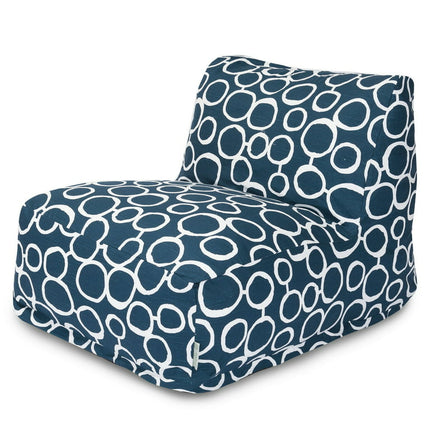 Majestic Home Goods Indoor Navy Fusion Chair Lounger Bean Bag 36 in L x 27 in W x 24 in H