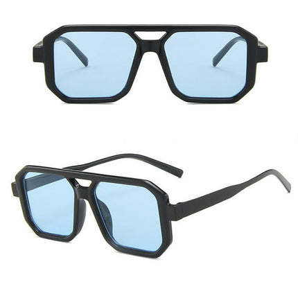 Ins Retro Double Beam Sunglasses Lightweight Durable UV 400 Protection Sunglasses for Racing Skiing Climbing Trekking Transparent Tea Frame Double Tea