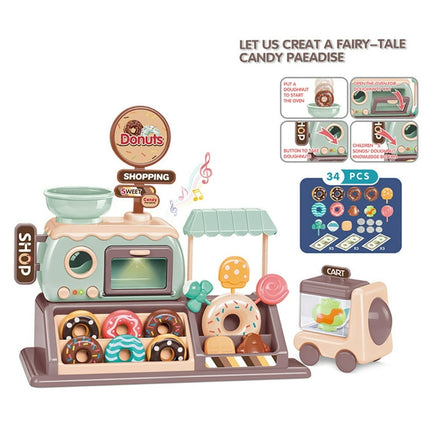KYAIGUO Kids Kitchen Food Toys, Food Donut Dessert Toy Set, Donut Vending Machine Toys