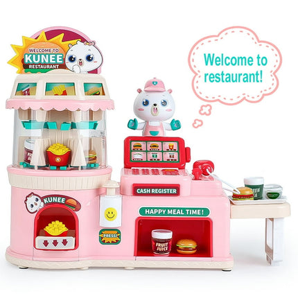Adofi Cash Registers for Kids, 40 PCS Pretend Play Kid Toys, Grocery Supermarket Playset, Play Cash Register, Restaurant, Grocery Store Pretend Play, Toy Cash Register Play Set with Scanner