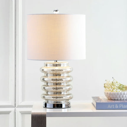 Allen 22.75" LED Glass Table Lamp, Mercury Silver