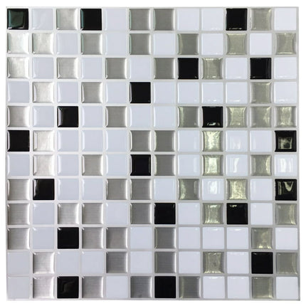 Art3d Gray Mosic 12 in. x 12 in. Peel and Stick Wall Tile Backsplash (6-Pack)