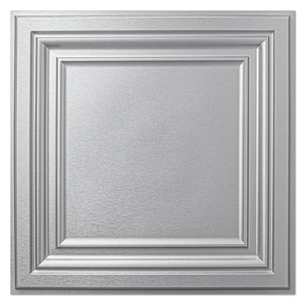 Art3d PVC Ceiling Tiles 12-Piece 24x24 inch Glue up Ceiling Tiles in Antique Sliver