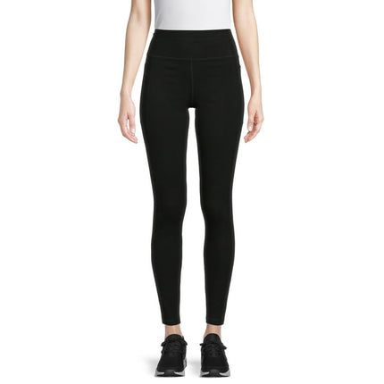 Athletic Works Women's Stretch Cotton Blend Ankle Leggings with Side Pockets