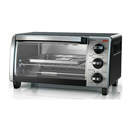 BLACK+DECKER 4-Slice Toaster Oven with Natural Convection, Black, TO1750SB