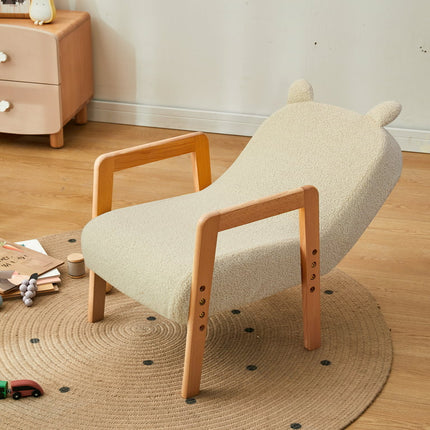 BYBYME Adjustable Toddler Sofa Chair,Kids Sofa Chair with Adjustable Backrest and Height,Kids Recliner Sofa Grows with Kid for Kids Sleeping,Studying,Playing,Beige