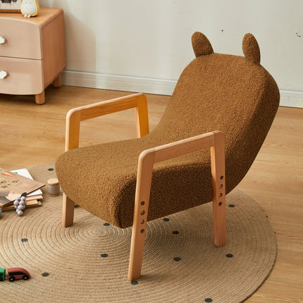 BYBYME Adjustable Toddler Sofa Chair,Kids Sofa Chair with Adjustable Backrest and Height,Kids Recliner Sofa Grows with Kid for Kids Sleeping,Studying,Playing,Brown