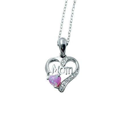Baocc Necklace Mom Letter Heart Pendant Mother's Day Birthday Gift Necklace Pendant Necklace C