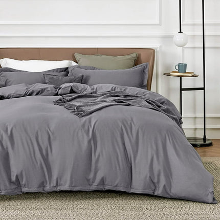 Bedsure King Gray polyester microfiber material Duvet Covers 3 Pieces , 1 Duvet Cover 104x90 and 2 Pillow Shams