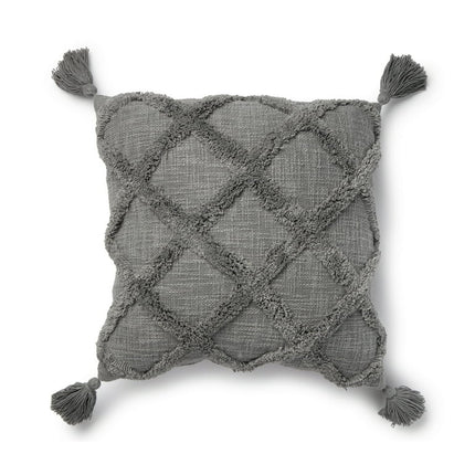 Better Homes & Gardens Tufted Trellis Decorative Square Pillow, 20" x 20", Grey, Single Pillow, 1 per pack
