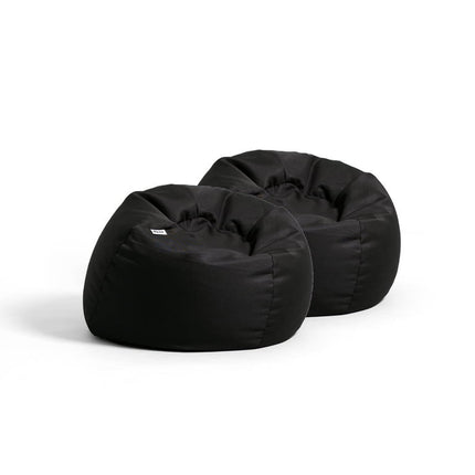Big Joe Dot 2 Pack Bean Bag Chairs, Peat Black Gabardine, Smooth Polyester Blend, 2 feet