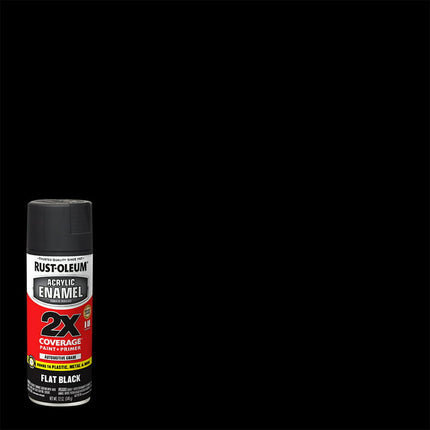 Black, Rust-Oleum Automotive Gloss Acrylic Enamel 2X Spray Paint-271918, 12 oz