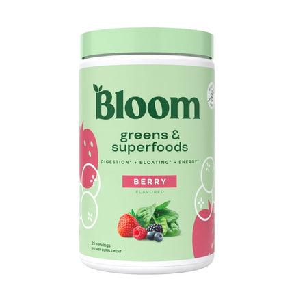Bloom Nutrition Greens & Superfoods Powder, Mixed Berry, 25 Servings