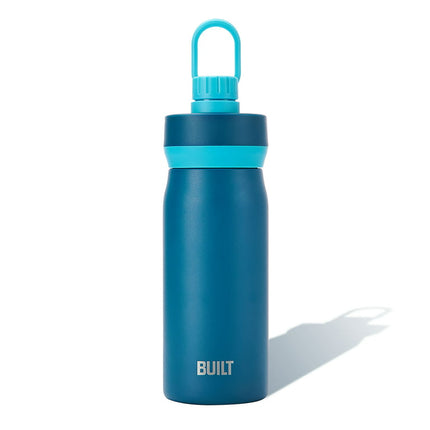 Built 16-Ounce Cascade Stainless Steel Water Bottle with Leakproof Chug Lid, 16 fl oz, Dark Blue
