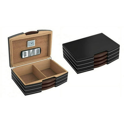 Carlton Cigar Humidor - Satin Black Finish - Capacity: 100